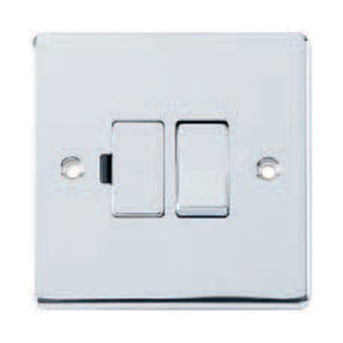D-FS13DP-PCM 13A Switched Fused Spur Metal Insert Polished Chrome